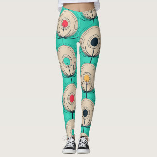 Peacock Feathers: Ivory Blue Fantasy. Leggings