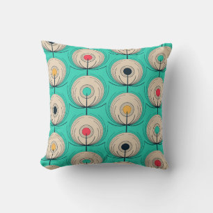 Peacock Feathers: Ivory Blue Fantasy. Throw Pillow