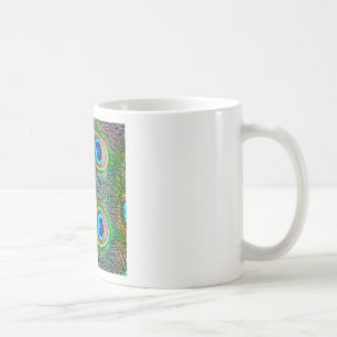 Peacock Feathers Kaleidoscope Print Coffee Mug