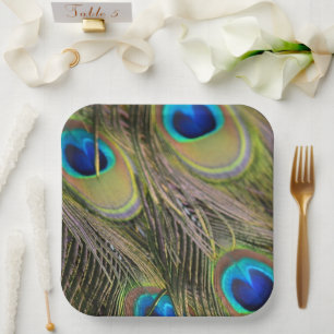 Peacock Feathers Kauai Hawaii Paper Plate