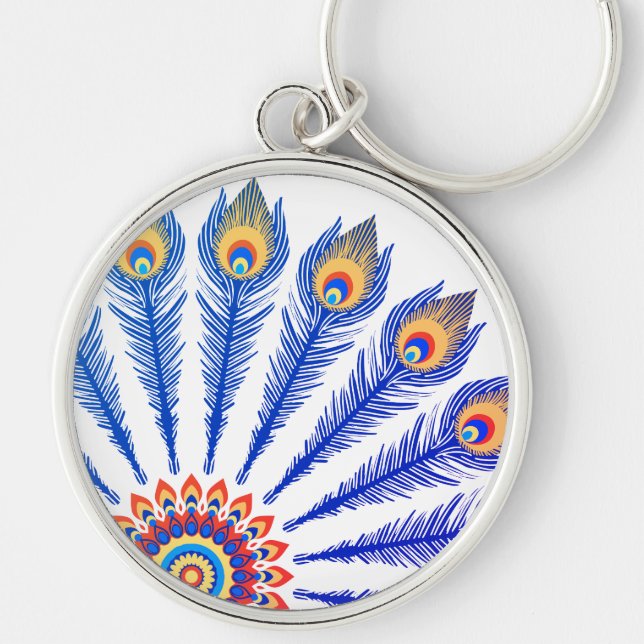 Peacock feathers  keychain (Front)