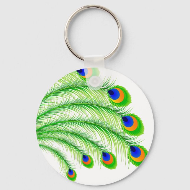 Peacock Feathers Keychain (Front)