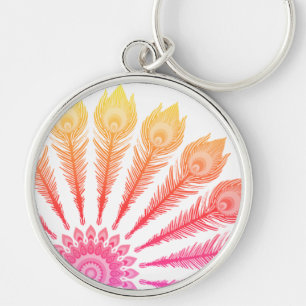 Peacock feathers  keychain