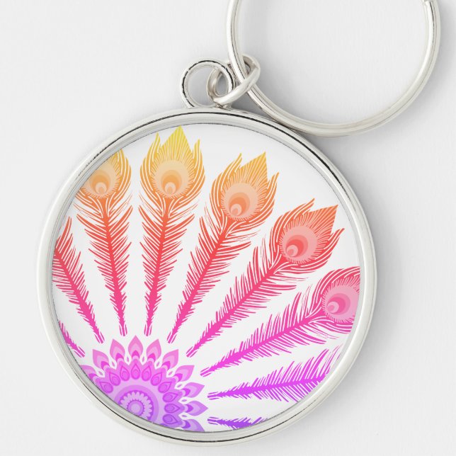 Peacock feathers  keychain (Front)