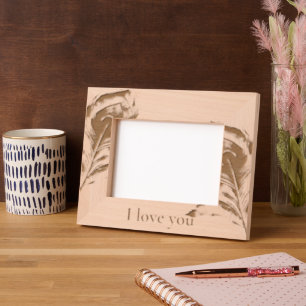 Peacock Feathers Love Etched Frames