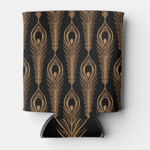 Peacock Feathers, Luxury Oriental Pattern. Can Cooler