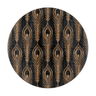Peacock Feathers, Luxury Oriental Pattern. Cutting Board