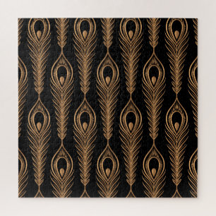 Peacock Feathers, Luxury Oriental Pattern. Jigsaw Puzzle