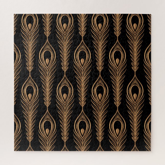 Peacock Feathers, Luxury Oriental Pattern. Jigsaw Puzzle (Vertical)