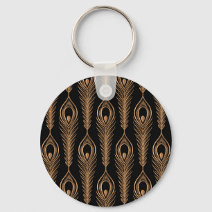 Peacock Feathers, Luxury Oriental Pattern. Keychain