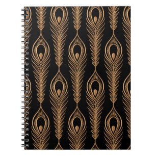 Peacock Feathers, Luxury Oriental Pattern. Notebook