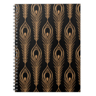 Peacock feathers luxury pattern seamless. Oriental Notebook