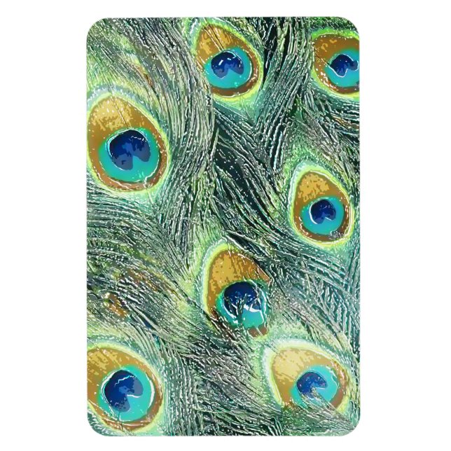 PEACOCK FEATHERS Magnet (Vertical)
