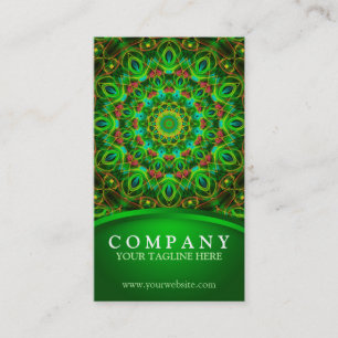 Peacock Feathers Mandala Business Card