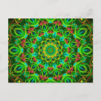 Peacock Feathers Mandala Postcard