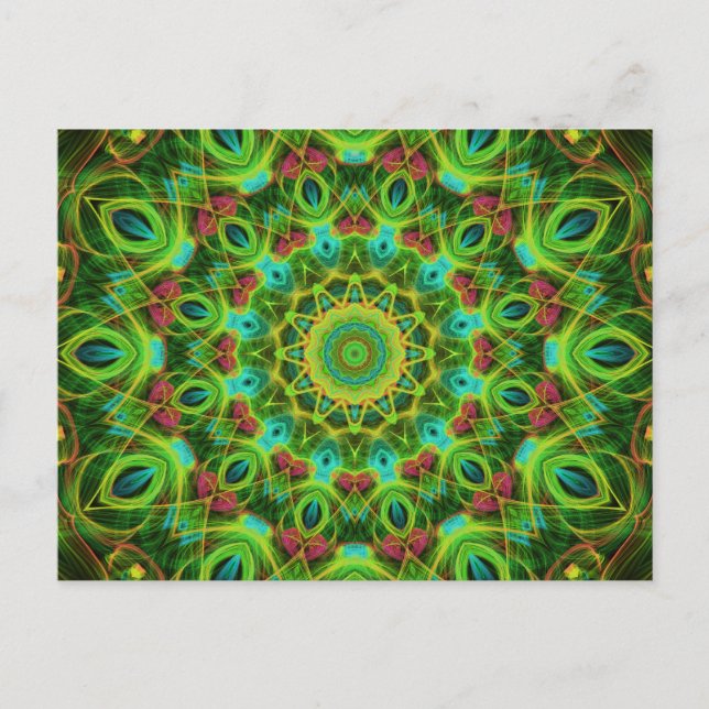 Peacock Feathers Mandala Postcard (Front)