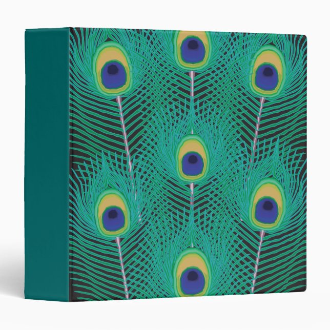 peacock feathers notebook binder (Front/Spine)