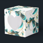 Peacock Feathers Party Treat Box<br><div class="desc">Party favour box is shown in a pretty peacock feathers print.
Customize this item and add to it or buy as shown.
Tip: Add a sticker to it with names and add some pretty ribbon.






Licensed Image



















Tip: Just add your great treats and add some festive ribbon.</div>