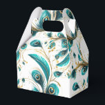 Peacock Feathers Party Treat Box<br><div class="desc">Party favour box is shown in a pretty peacock feathers print.
Customize this item and add to it or buy as shown.
Tip: Add a sticker to it with names and add some pretty ribbon.






Licensed Image



















Tip: Just add your great treats and add some festive ribbon.</div>
