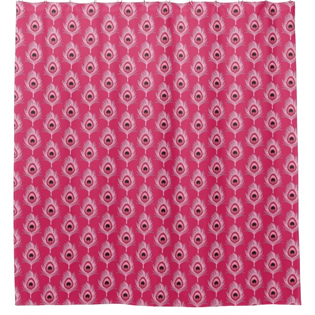 Peacock Feathers, Pastel Pink on Fuchsia Pink (Front)
