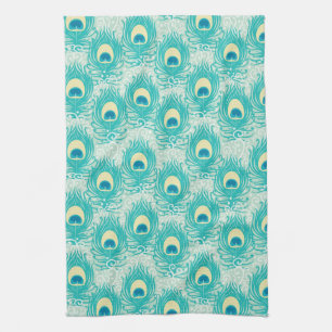 Peacock feathers pattern kitchen towel