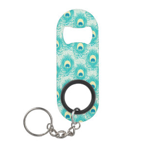 Peacock feathers pattern mini bottle opener