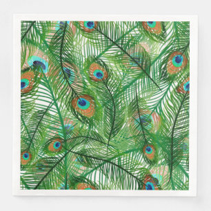 peacock feathers pattern napkin