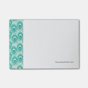Peacock feathers pattern post-it notes