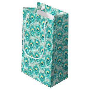 Peacock feathers pattern small gift bag