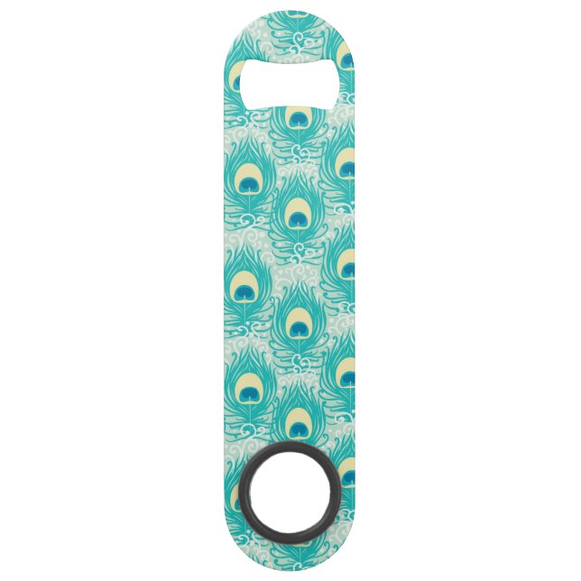 Peacock feathers pattern speed bottle opener (Front)