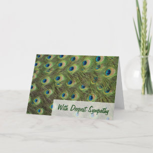 Peacock Feathers Pattern Sympathy Card