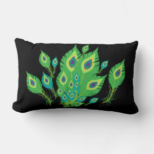 Peacock Feathers   Peacock Birds   Nature Lumbar Pillow