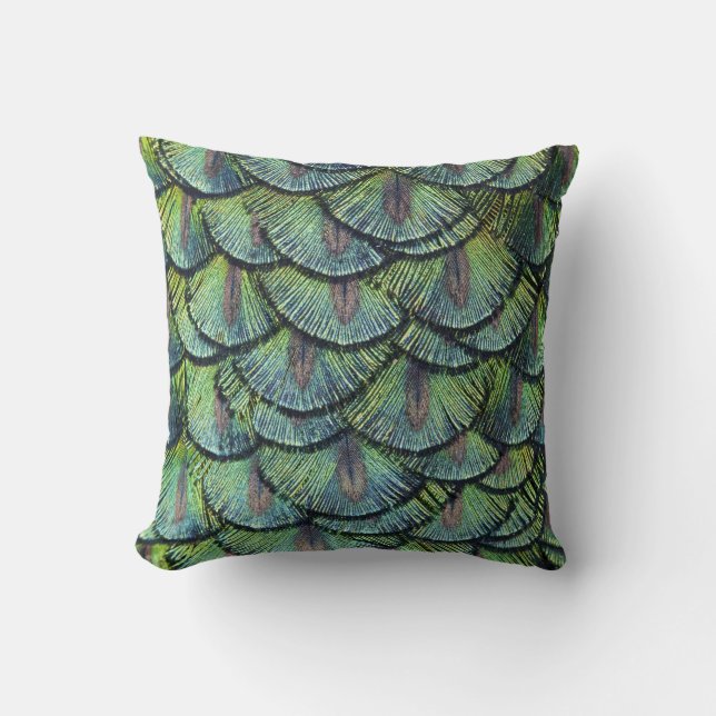 Peacock Feathers Pillow (Front)