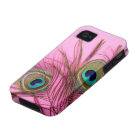 Peacock Feathers Pink iPhone Tough Coque-Mate Coqu