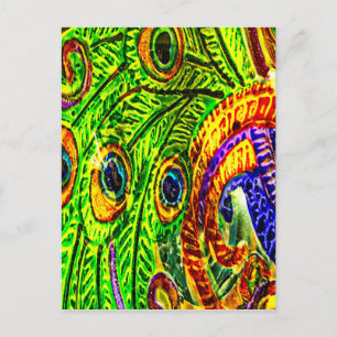 Peacock Feathers Postcard
