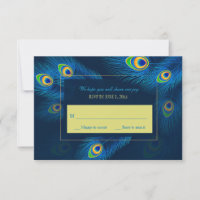 Peacock Feathers RSVP Card