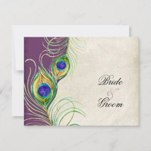 Peacock Feathers RSVP Response Cards