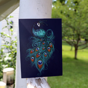 Peacock Feathers Teal Peacocks                     Card