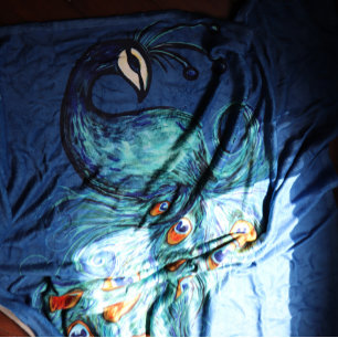 Peacock Feathers Teal Peacocks Fleece Blanket