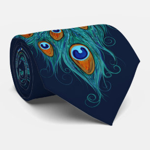 Peacock Feathers Teal Peacocks   Tie