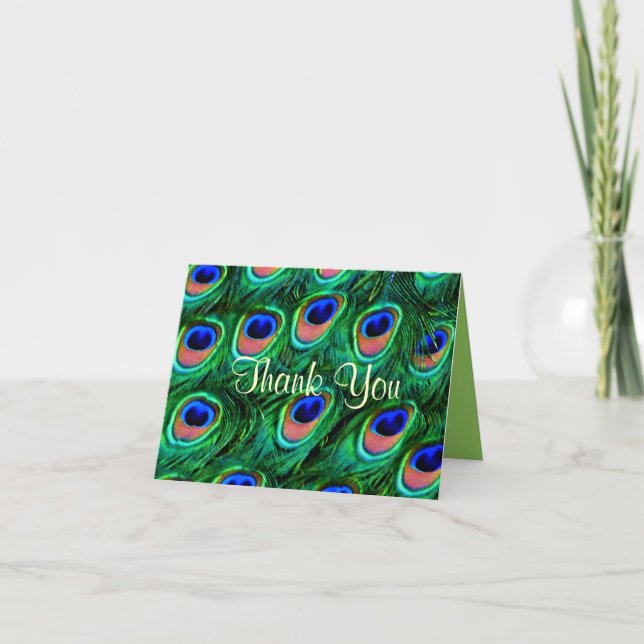 Peacock feathers_ thank you card (Front)