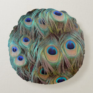 Peacock Feathers Throw Pillow 