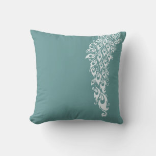 Peacock Feathers Throw Pillow
