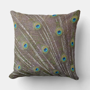 Peacock Feathers Throw Pillow