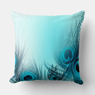 Peacock Feathers Throw Pillow