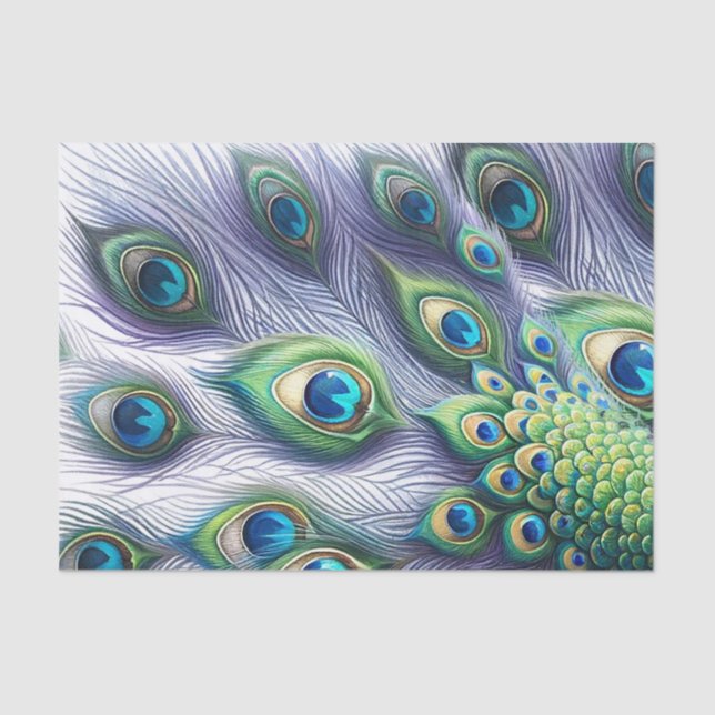 Peacock Feathers Tissue Paper (Front)