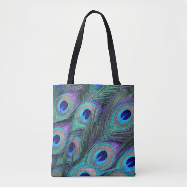 Peacock Feathers Tote Bag (Front)