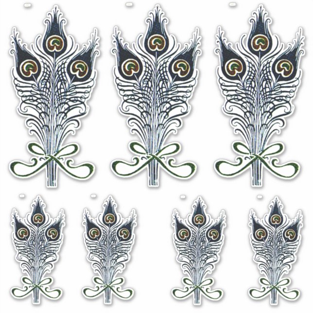 Peacock Feathers Vintage Art Design (Front)