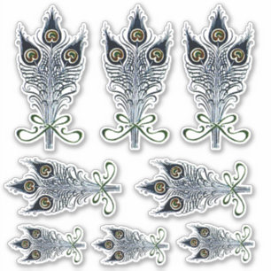 Peacock Feathers Vintage Art Nouveau Design