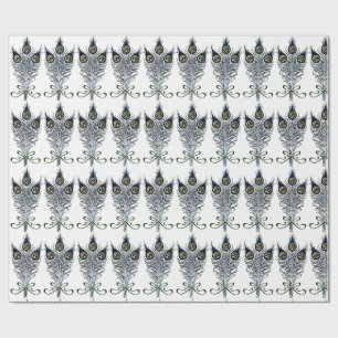 Peacock Feathers Vintage Art Nouveau Design Wrapping Paper